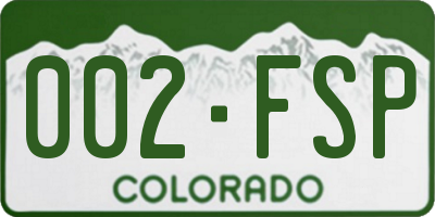 CO license plate 002FSP
