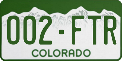 CO license plate 002FTR