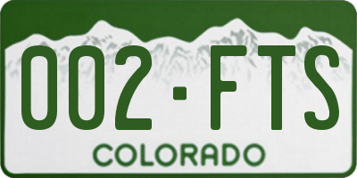 CO license plate 002FTS