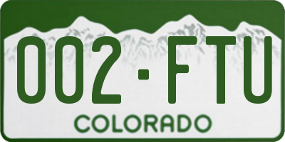 CO license plate 002FTU