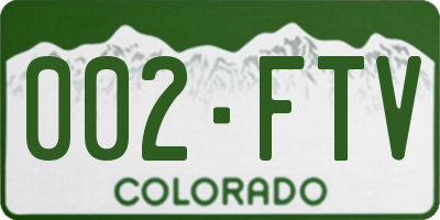 CO license plate 002FTV