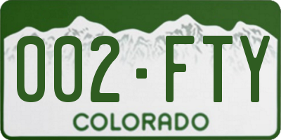 CO license plate 002FTY