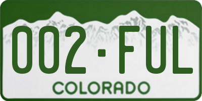 CO license plate 002FUL