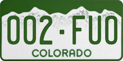 CO license plate 002FUO