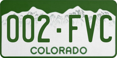 CO license plate 002FVC