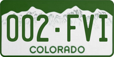 CO license plate 002FVI