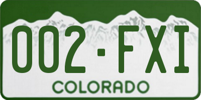 CO license plate 002FXI