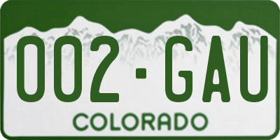 CO license plate 002GAU
