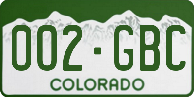 CO license plate 002GBC