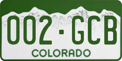 CO license plate 002GCB