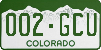 CO license plate 002GCU
