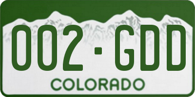 CO license plate 002GDD