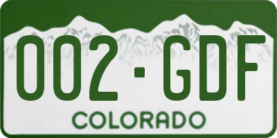 CO license plate 002GDF
