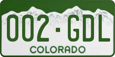 CO license plate 002GDL