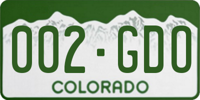 CO license plate 002GDO