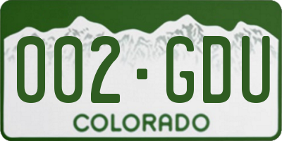 CO license plate 002GDU