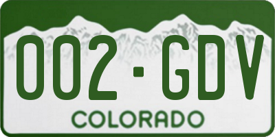 CO license plate 002GDV