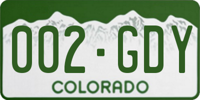 CO license plate 002GDY