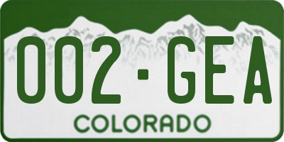 CO license plate 002GEA
