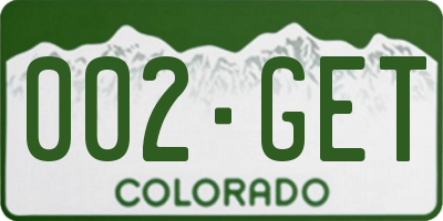 CO license plate 002GET