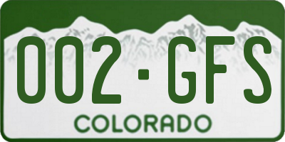 CO license plate 002GFS