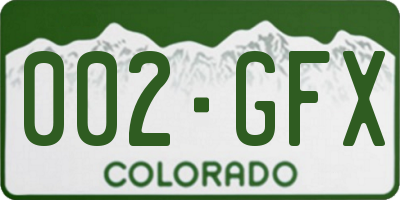 CO license plate 002GFX