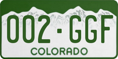 CO license plate 002GGF