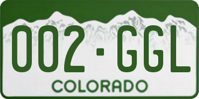 CO license plate 002GGL