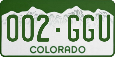 CO license plate 002GGU