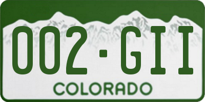 CO license plate 002GII