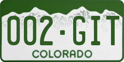 CO license plate 002GIT