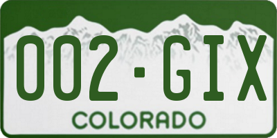 CO license plate 002GIX