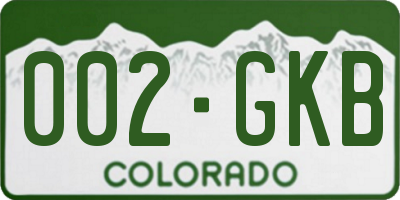 CO license plate 002GKB