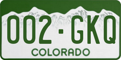 CO license plate 002GKQ