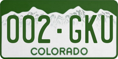 CO license plate 002GKU