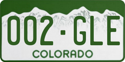 CO license plate 002GLE