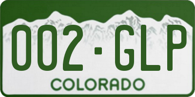 CO license plate 002GLP