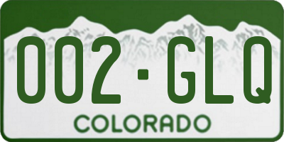 CO license plate 002GLQ