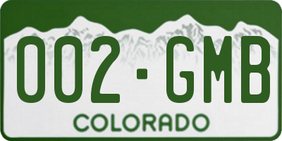 CO license plate 002GMB