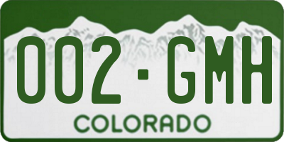 CO license plate 002GMH