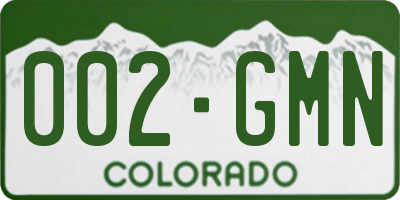 CO license plate 002GMN