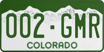 CO license plate 002GMR