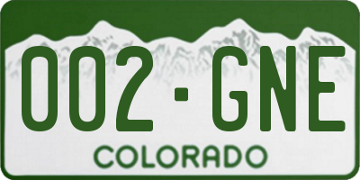 CO license plate 002GNE