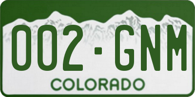 CO license plate 002GNM