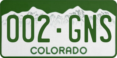 CO license plate 002GNS