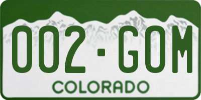 CO license plate 002GOM