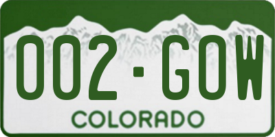 CO license plate 002GOW