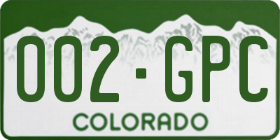 CO license plate 002GPC