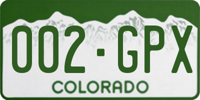 CO license plate 002GPX