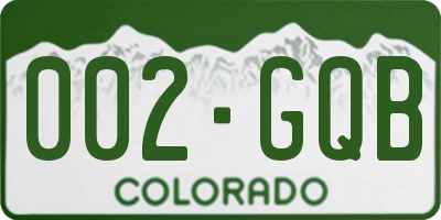 CO license plate 002GQB